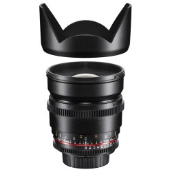 Walimex Pro 16mm f/2,2 VDSLR laajakulmaobjektiivi Nikon F, musta