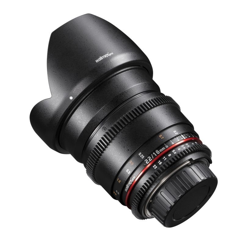Walimex Pro 16mm f/2,2 VDSLR laajakulmaobjektiivi Nikon F, musta