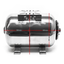 Painesäiliö 100 l ruostumaton teräs vaakasuora EPDM kalvo