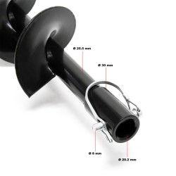 Maapora 100 mm valurauta kiinteä kärki 775 mm