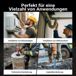 Timanttiporakruunu Typ 1 Shark 52 mm 450 mm 1 UNC märkäporaus betoniin kiveen ja graniittiin
