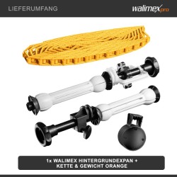Walimex taustajärjestelmä ketjulla ja vastapainolla, 45-78 mm hylsyt, max. 6 kg, oranssi