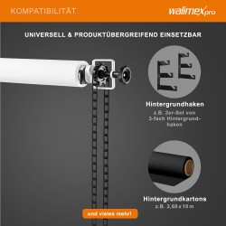 Walimex taustapaperin rullausjärjestelmä musta pahviholkit 45 78 mm max 6 kg 320 x 130 x 85 mm