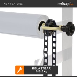 Walimex taustapaperin rullausjärjestelmä, musta, pahviholkit 45-78 mm, max. 6 kg, 320 x 130 x 85 mm