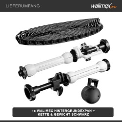 Walimex taustapaperin rullausjärjestelmä, musta, pahviholkit 45-78 mm, max. 6 kg, 320 x 130 x 85 mm