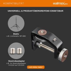 Walimex pro KX 20 universaali jalustakiinnike jatkoputkella 0 6 cm 4 kierreliitännää kantavuus 6 kg