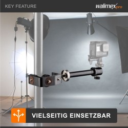 Walimex pro KX-20 universaali jalustakiinnike jatkoputkella, 0-6 cm, 4 kierreliitännää, kantavuus 6 kg