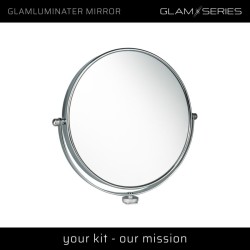 GLAMSERIES GlamLuminater meikkauspeili, kaksipuolinen, 2x suurennos, hopea