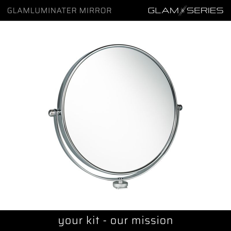 GLAMSERIES GlamLuminater meikkauspeili, kaksipuolinen, 2x suurennos, hopea
