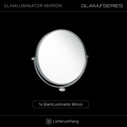 GLAMSERIES GlamLuminater meikkauspeili, kaksipuolinen, 2x suurennos, hopea