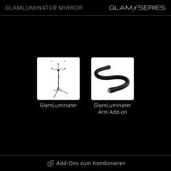 GLAMSERIES GlamLuminater meikkauspeili, kaksipuolinen, 2x suurennos, hopea