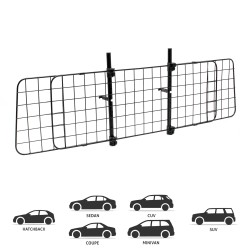 Säädettävä koiraportti Modell D autoon, 40 cm x 118-129 cm, musta