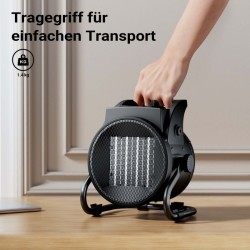 Keraaminen lämmitin 2000 W, termostaatti, 3 tehotasoa, 30 m², musta