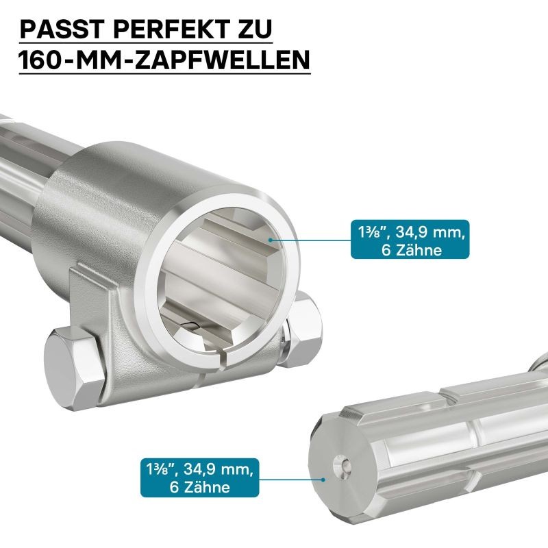 Voimanottoakselin holkki 160 mm Z6 traktorille, AISI 1045 -teräs