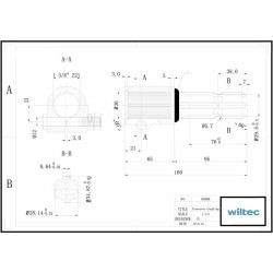 Voimanottoakselin adapteriholkki 160 mm 21 uraa 6 hammasta AISI 1045 teräs