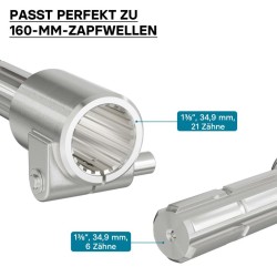 Voimanottoakselin adapteriholkki 160 mm, 21 hammasta - 6 hammasta, traktori