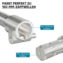 Voimanottoakselin holkki 160 mm 8-32x38x6 (6 hammasta) AISI 1045 teräs