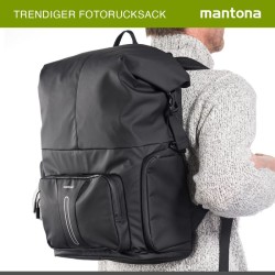 Mantona Kurier Kamerareppu musta 210 x 340 x 450 mm ammattimainen ulkoilureppu nopealla pääsyllä