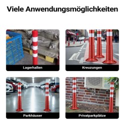 Joustavat liikenteenohjaustolpat 2 kpl 20 x 75 cm PU heijastinnauhat punavalkoiset