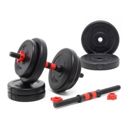 LUXTRI Käsipainosarja 15 kg, 8 sementtipainolevyä, musta