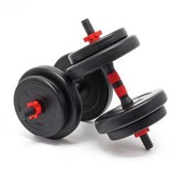LUXTRI Käsipainosarja 15 kg, 8 sementtipainolevyä, musta