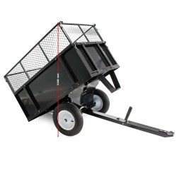 Kippiperävaunu 166,5 x 77,5 x 106 cm, 300 kg, ratsastajaleikkurille ja ATV:lle, irrotettavat sivuseinät
