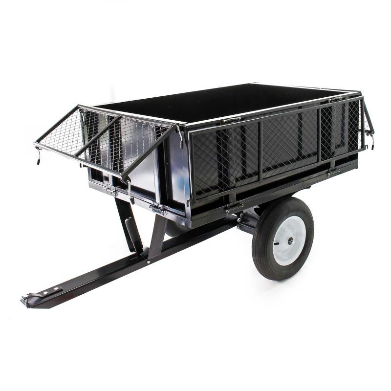 Kippiperävaunu 166,5 x 77,5 x 106 cm, 300 kg, ratsastajaleikkurille ja ATV:lle, irrotettavat sivuseinät