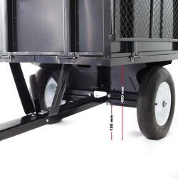 Kippiperävaunu 166,5 x 77,5 x 106 cm, 300 kg, ratsastajaleikkurille ja ATV:lle, irrotettavat sivuseinät