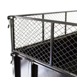 Kippiperävaunu 166,5 x 77,5 x 106 cm, 300 kg, ratsastajaleikkurille ja ATV:lle, irrotettavat sivuseinät