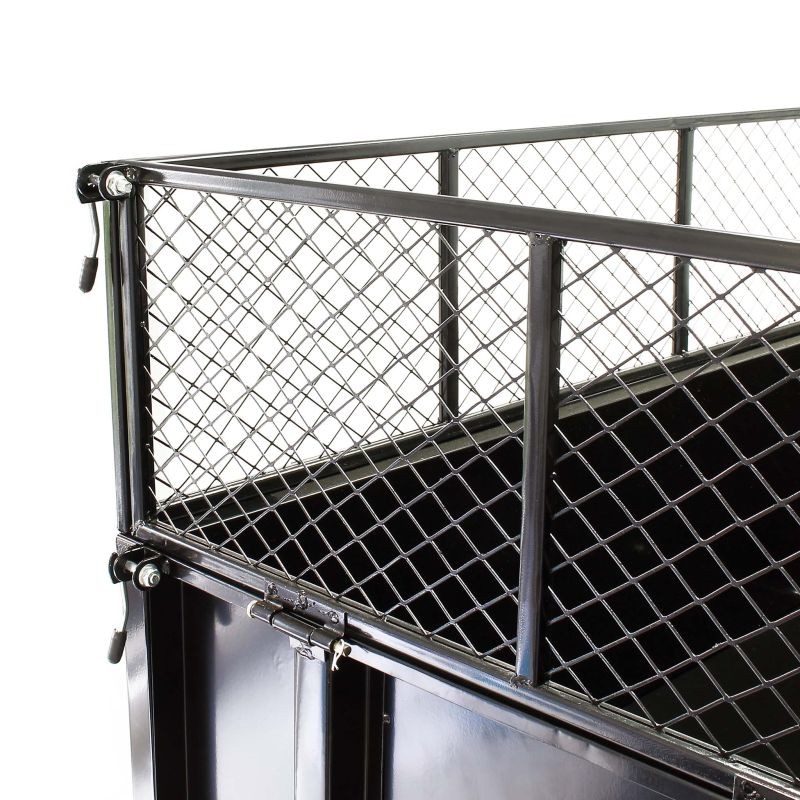 Kippiperävaunu 166,5 x 77,5 x 106 cm, 300 kg, ratsastajaleikkurille ja ATV:lle, irrotettavat sivuseinät
