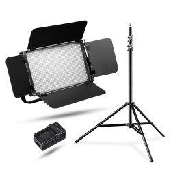 Walimex pro Niova 900 Plus Daylight LED paneeli WT 806 jalusta ja 2 NP F akkua