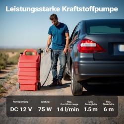 Siirrettävä polttoaineasema 60 l, 12 V pumppu, diesel ja bensiini