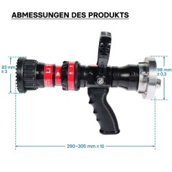 Suihkusuutin 150–450 l/min, 52 mm C-Storz-liitin, portaaton säätö