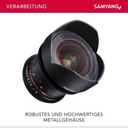 SAMYANG 14 mm T3.1 VDSLR ED AS IF UMC II Canon EF video-objektiivi, manuaalinen tarkennus, musta