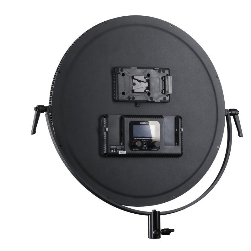 Walimex pro Soft LED 700 Round Bi-Color LED-paneelivalaisinsetti 60 W, 3200–5600 K, jalustalla ja akuilla