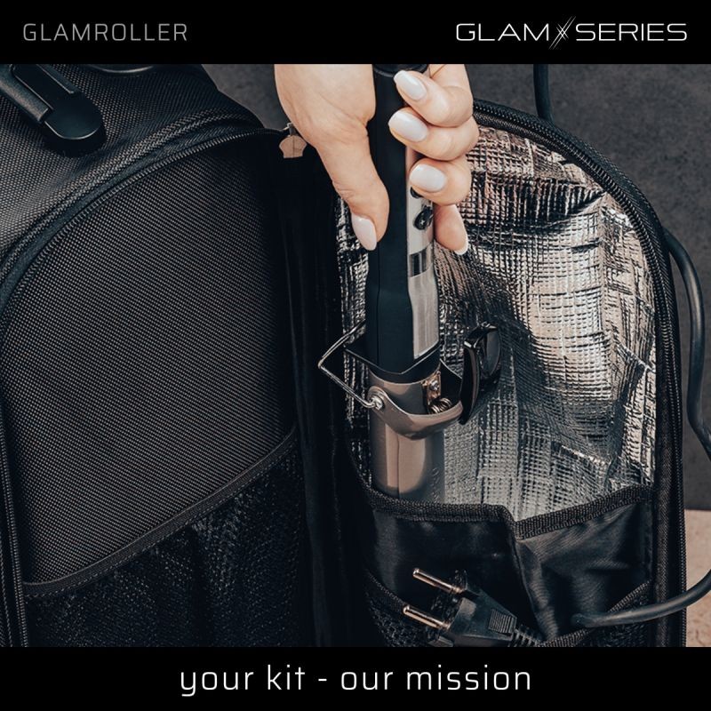 GlamSeries GlamRoller kuljetussalkku, 4 pussia, lämpösuojattu osasto, musta