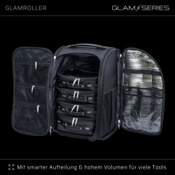 GlamSeries GlamRoller kuljetussalkku, 4 pussia, lämpösuojattu osasto, musta