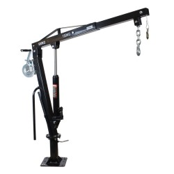 Hydraulinen nosturi 500 kg, nostokorkeus 1810 mm, 360° kääntyvä, vaijerivintturi, musta