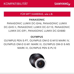 Samyang 12mm f 2 0 MFT laajakulmaobjektiivi manuaalinen tarkennus musta