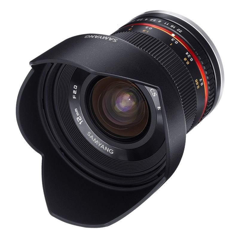Samyang 12mm f/2.0 MFT laajakulmaobjektiivi, manuaalinen tarkennus, musta