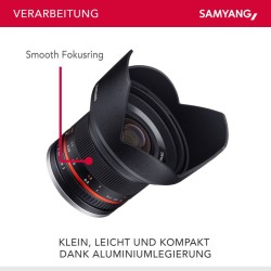 Samyang 12mm f/2.0 MFT laajakulmaobjektiivi, manuaalinen tarkennus, musta