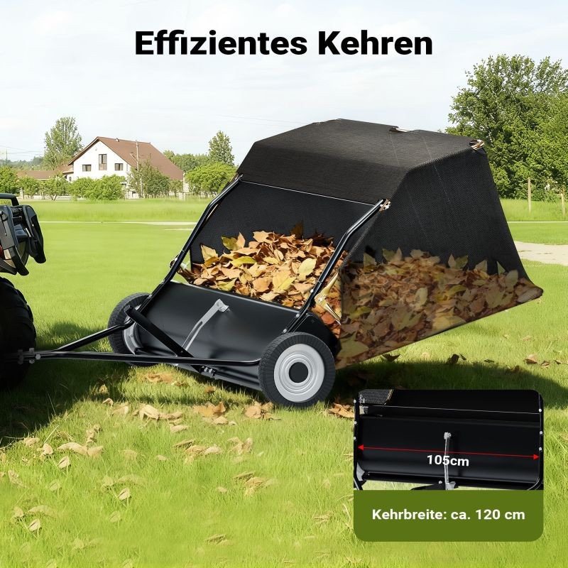 Lehtikerääjä 120 cm, 415 l, ratsastaville leikkureille ja ATV-ajoneuvoille