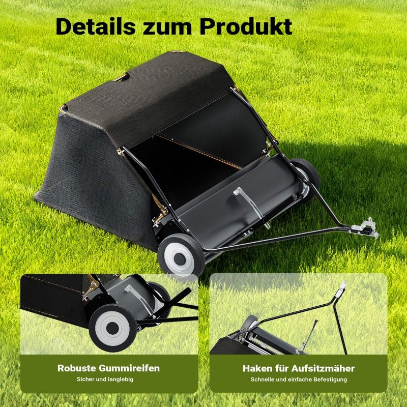 Lehtikerääjä 120 cm, 415 l, ratsastaville leikkureille ja ATV-ajoneuvoille