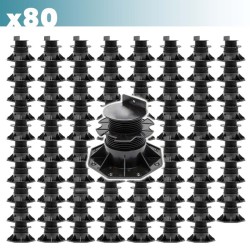 XPOtool Säädettävät terassijalat 80 kpl, 60-138 mm, 2700 kg, musta
