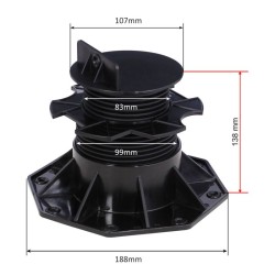 XPOtool Säädettävät terassijalat 80 kpl, 60-138 mm, 2700 kg, musta