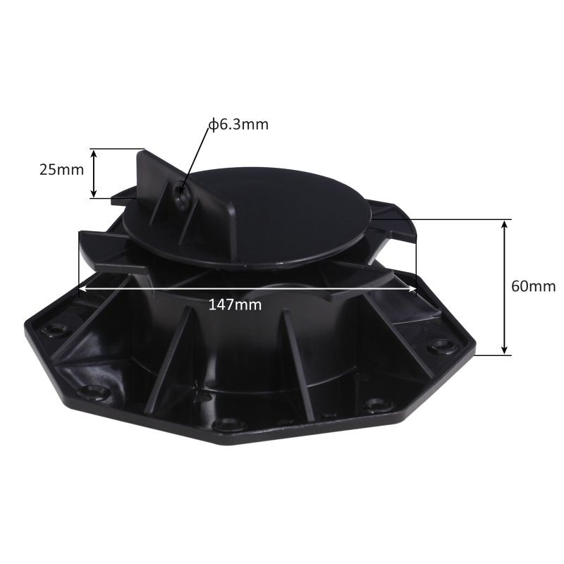 XPOtool Säädettävät terassijalat 80 kpl, 60-138 mm, 2700 kg, musta