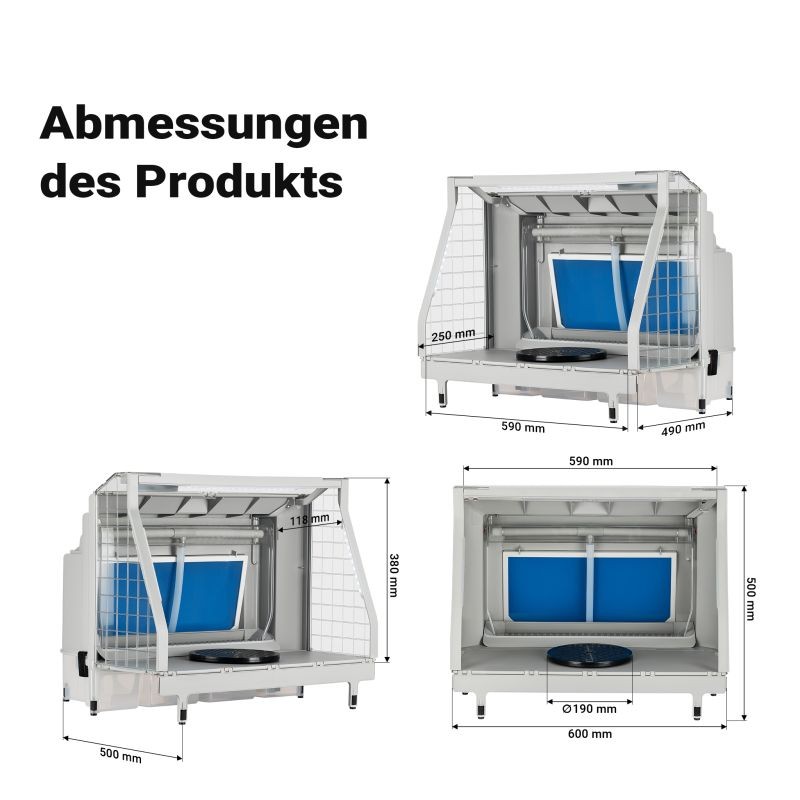 XPOtool Airbrush-poistojärjestelmä vesisuodattimella 11 m³/min, LED-valaistus