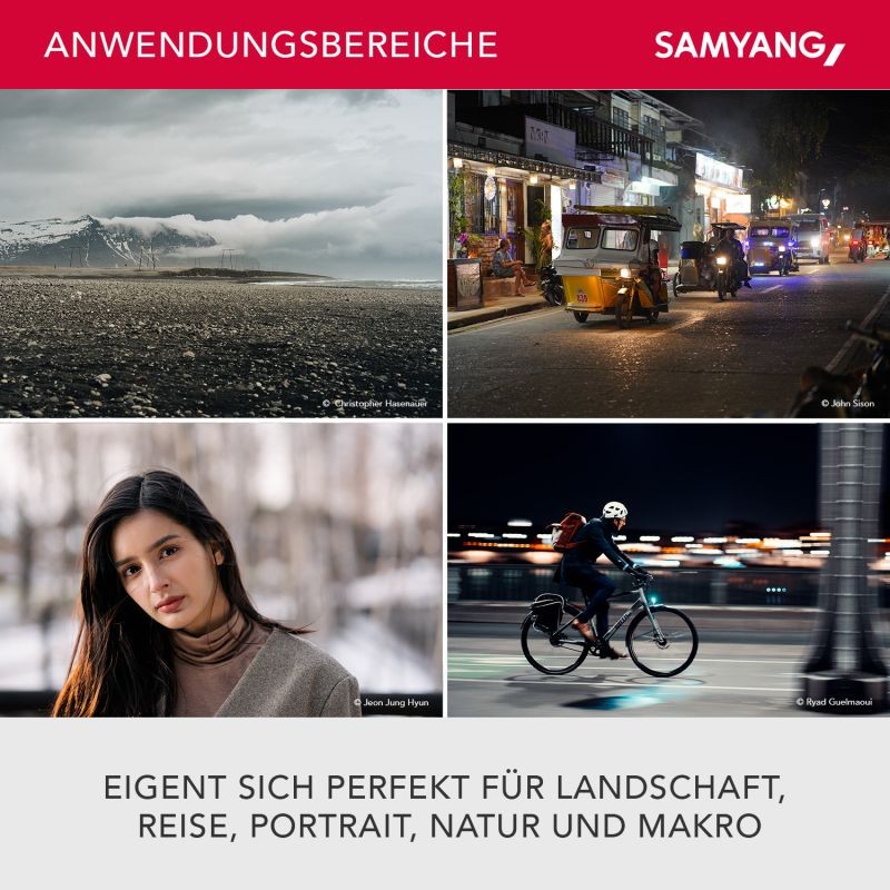 Samyang AF 75mm F1.8 FE muotokuvaobjektiivi Sony E-mount täyskenno ja APS-C