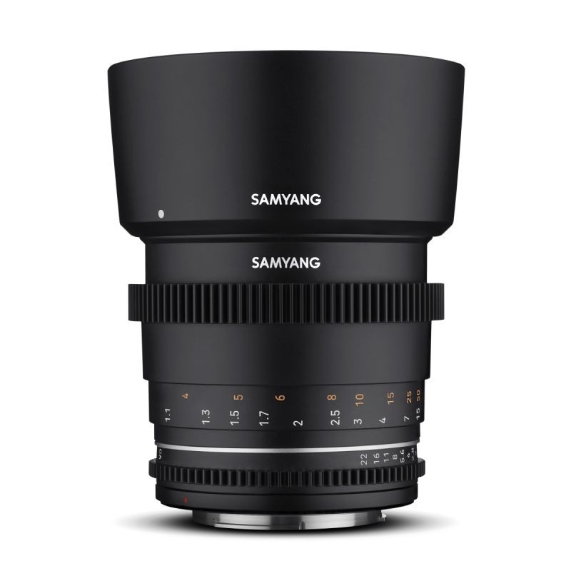 Samyang MF 85mm T1,5 VDSLR MK2 cine- ja videobjektiivi Sony E, täyskenno ja APS-C