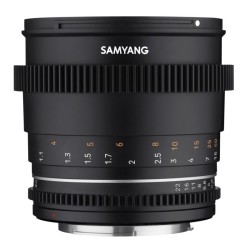 Samyang MF 85mm T1,5 VDSLR MK2 cine- ja videobjektiivi Sony E, täyskenno ja APS-C